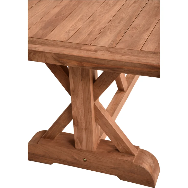 Garten-Sitzgruppe NOLAN 3-tlg. - Teak, Braun | Gartenmöbel-Set Gartengarnitur Garten-Essgruppe mit Stühlen und Esstisch – Bild 6