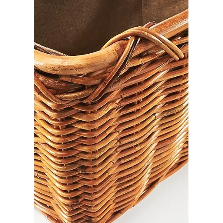 Kobolo Kaminholzkorb Holzkorb Rattan lacak mit abnehmbarem Leinenstoff – Bild 9