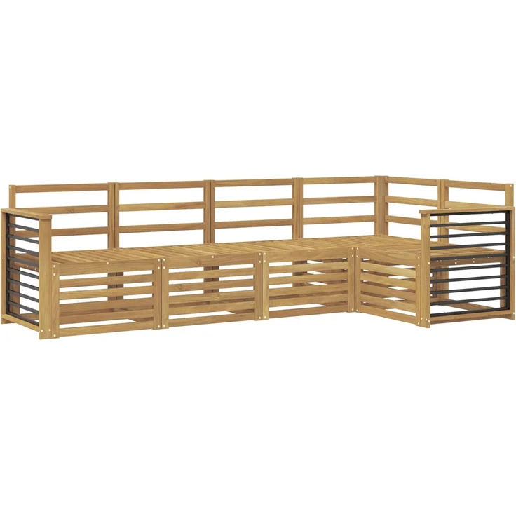vidaXL Outdoor-Sofagarnitur 5 stk. 5-Sitzer Weiß Massivholz Akazie 3391844 – Bild 2