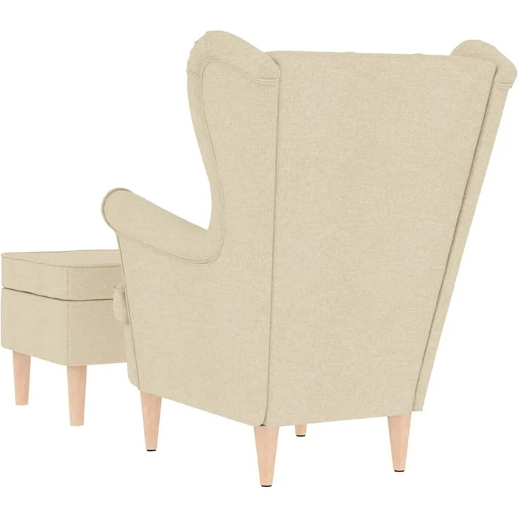 vidaXL Sessel mit Fußhocker Creme Stoff 3307996 – Bild 6
