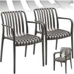 tectake Gartenstuhl Balkonstuhl Alcudia, wetterfest und UV-beständig, stapelbar (Set, 2 St), Wetterfester, robuster und langlebiger Kunststoff