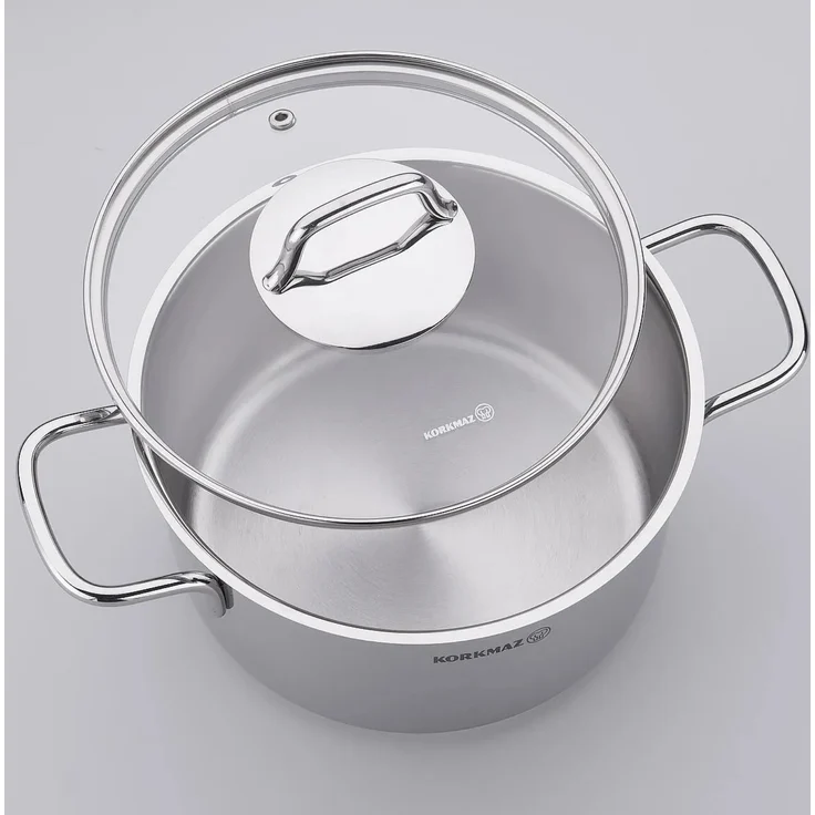 Korkmaz Perla Kochtopf aus hochwertigem 18/10-Edelstahl - 22 x 11 cm - 4 Liter – Bild 2
