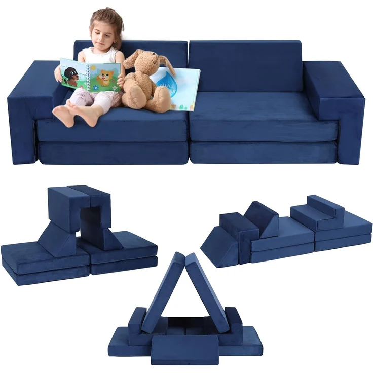 GarveeLife Spielsofa für Kinder – 8 Stück Bausteine aus Schaumstoff – anpassbar – weiche Möbel für Jungen und Mädchen – Entwicklung der Intelligenz – Bild 4