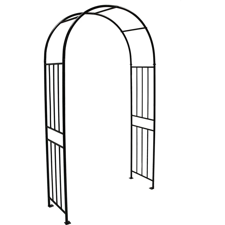 Rosenbogen VERSAILLES 220x120 cm, Metall schwarz Hammerschlagoptik – Bild 1