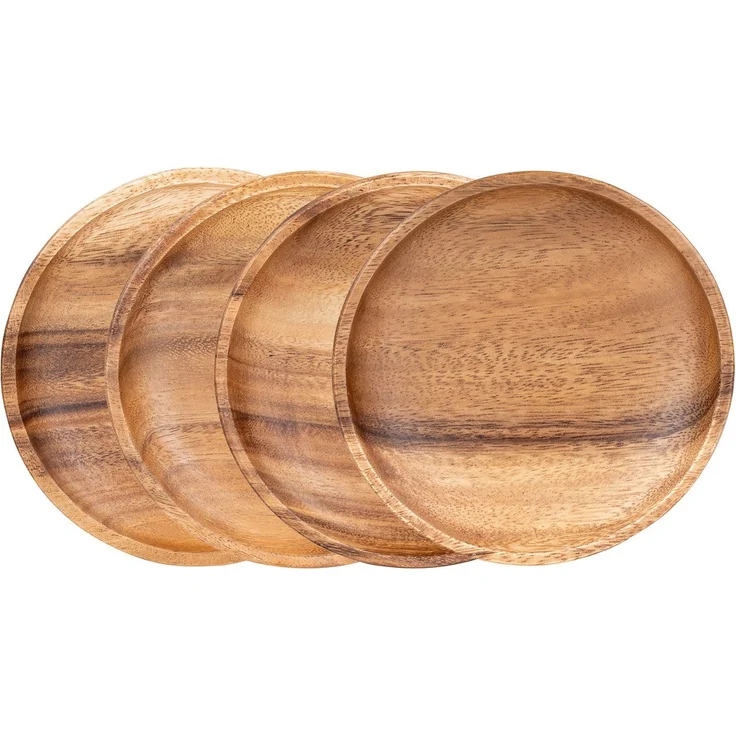 Levandeo® Dekoteller, Runder Teller Akazie Ø15cm Holzteller Snackteller Dekoteller Deko – Bild 2