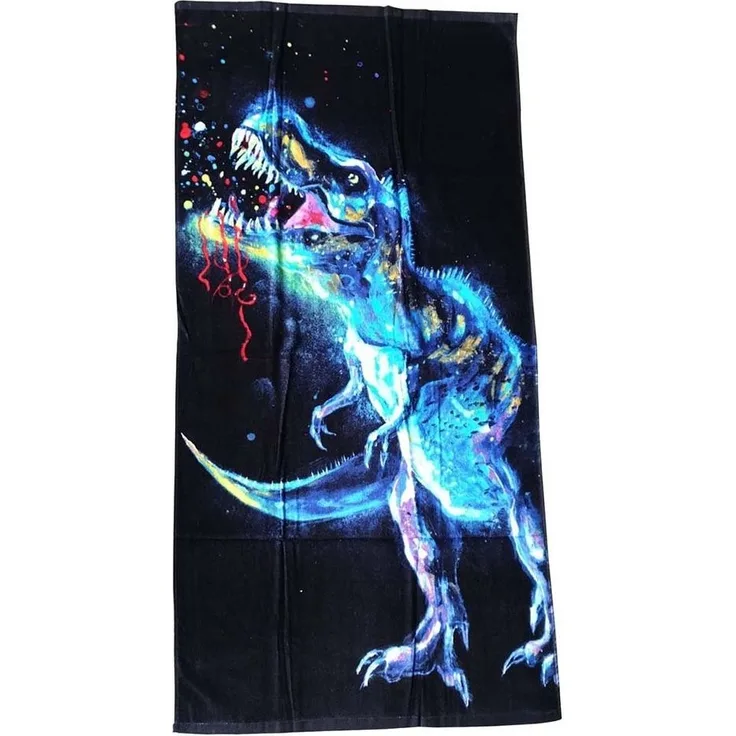Dinosaur Baumwolle Strandtuch Frottee Badetuch mit Premium Druck, 70x140 cm