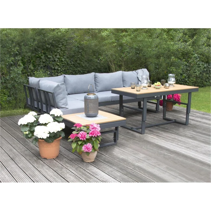 Piazza Gartenlounge Set, Aluminium, grau, für 6 Personen – Bild 1
