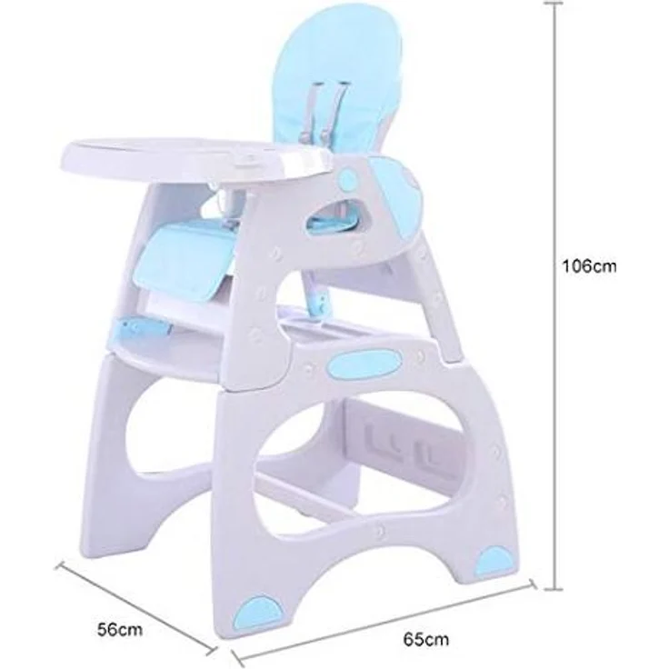 Babify Eat&Play Konvertierbarer Hochstuhl in Stuhl + Tisch, ausziehbar, Doppel-Tablett, mit mehreren Positionen, grauer Sitz – Bild 3