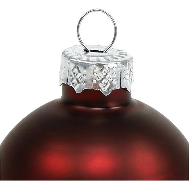 Viana Weihnachtsbaumkugel Weihnachtskugel Set Glas Bordeaux matt & glänzend, Ø6cm, 24, 24 Stück
