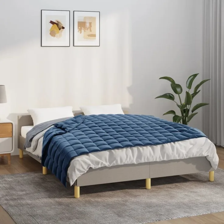 vidaXL Gewichtsdecke Stoff, 1x Gewichtsdecke, Blau, 138x200 cm, Stoff, 10 kg