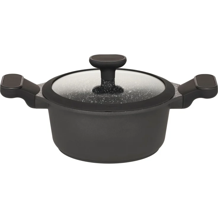 Hanseatic Topf-Set Black Edition, mit langlebiger VITAFLON® GRANIT Antihaft-Versiegelung, Aluminiumguss (Set, 10-tlg), Kochtopf-Set im modernen Design mit formschönen Soft-Touchgriffen – Bild 1