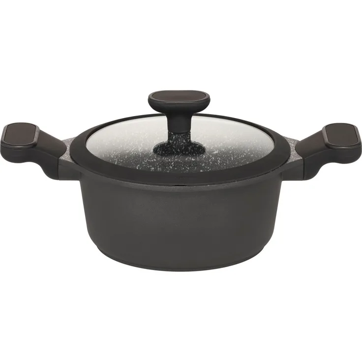 Hanseatic Topf-Set Black Edition, mit langlebiger VITAFLON® GRANIT Antihaft-Versiegelung, Aluminiumguss (Set, 10-tlg), Kochtopf-Set im modernen Design mit formschönen Soft-Touchgriffen