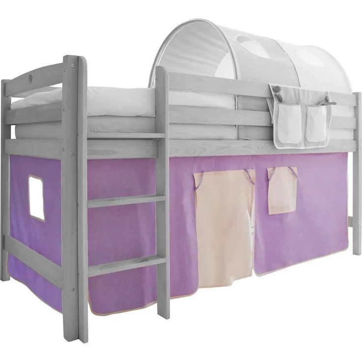 Ticaa Classic Vorhangstoffe für Hochbetten - lila-beige