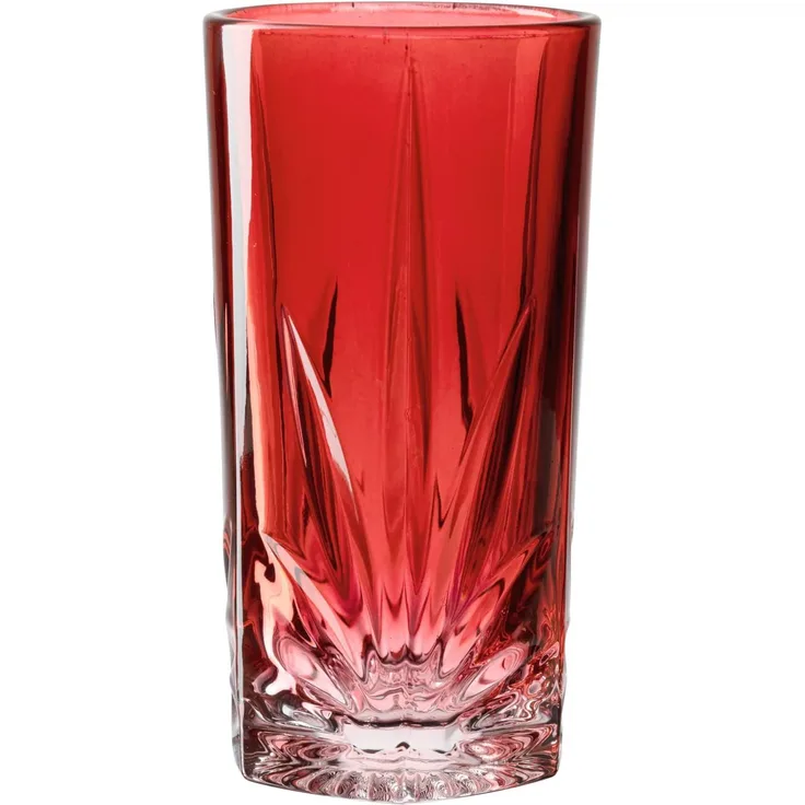Leonardo Trinkglas Capri, Wasserglas, Saftglas, Kalk-Natron Glas, Rot, 390 ml, 022364