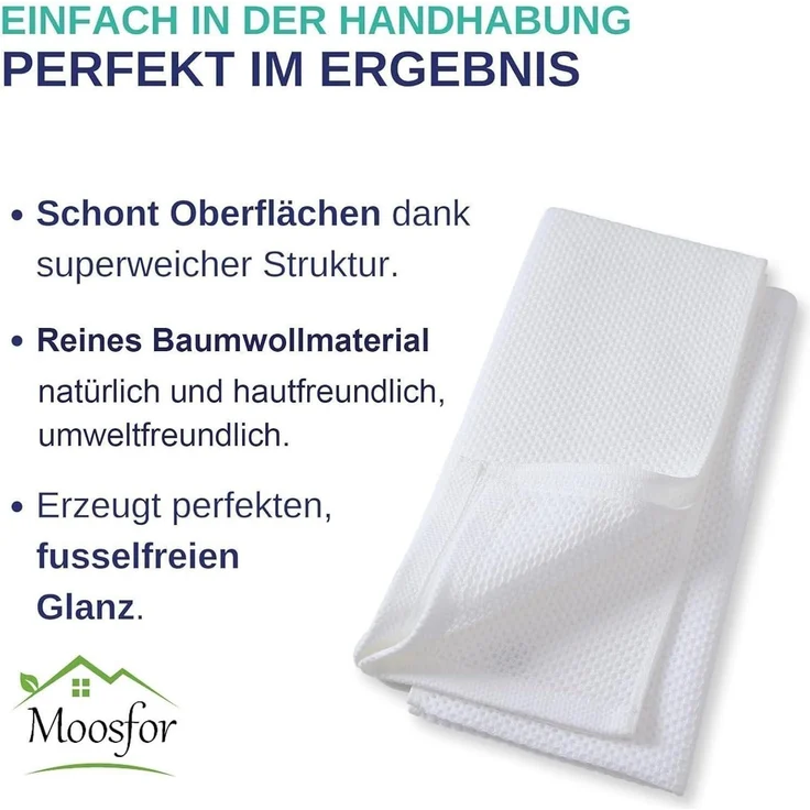 6er Set Moosfor Geschirrtücher 100% Baumwolle Weiß 30 x 30 cm – Bild 4