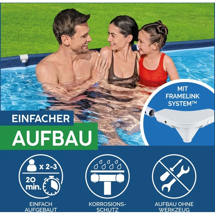 Bestway Steel Pro Frame Pool ohne Pumpe 300 x 201 x 66 cm, dunkelblau, eckig – Bild 6