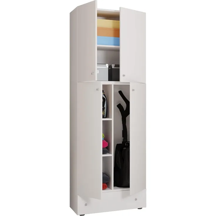 VCM Mehrzweckschränke Lona 917816 Weiß H. 200 x B. 70 x T. 39 cm