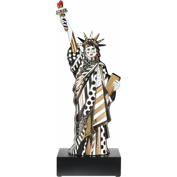 Goebel Figur Romero Britto - Golden Liberty, Pop Art Skulptur, Porzellan, Bunt, 56 cm, 66453091