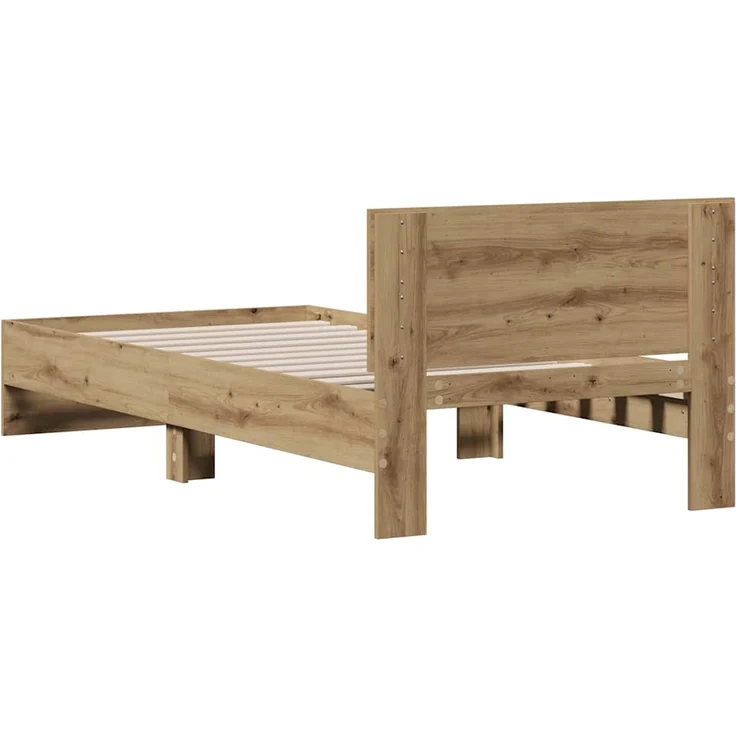vidaXL Bettrahmen mit Kopfteil Artisan-Eiche 90 x 190 cm Holzwerkstoff 871658 – Bild 6