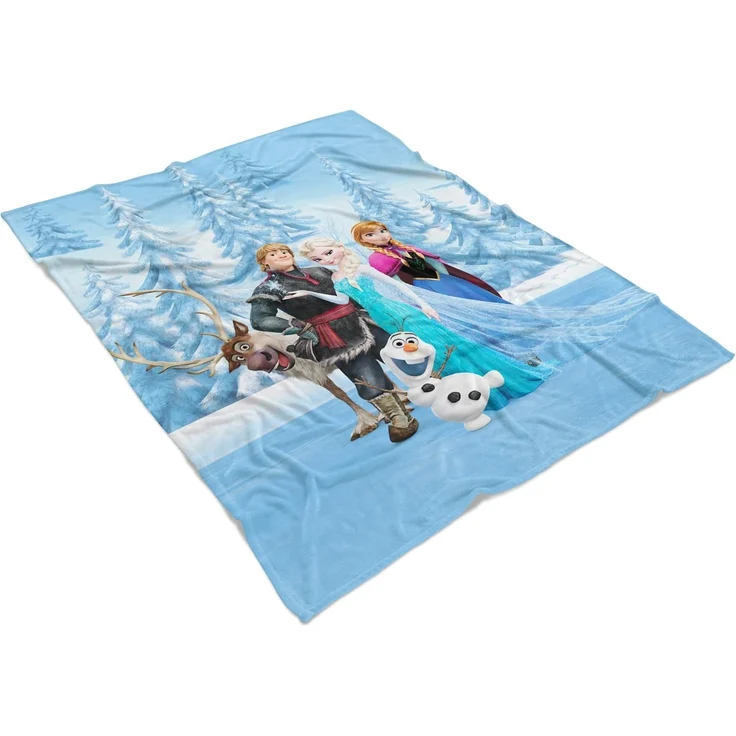 BERONAGE Tagesdecke Frozen Die Eiskönigin Decke Sven Rentier 130x170 cm Coral Fleecedecke, passend zur Bettwäsche, ideal für Sofa, Couch, Bett, Auto, Camping – Bild 5