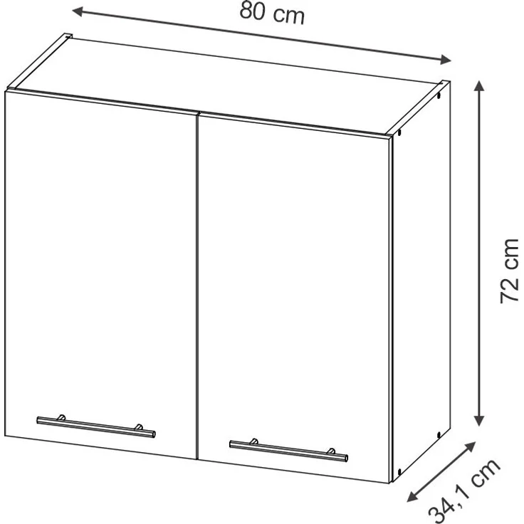 Küchenglasschrank Fame-Line GrauBeige 80 cm Vicco – Bild 3