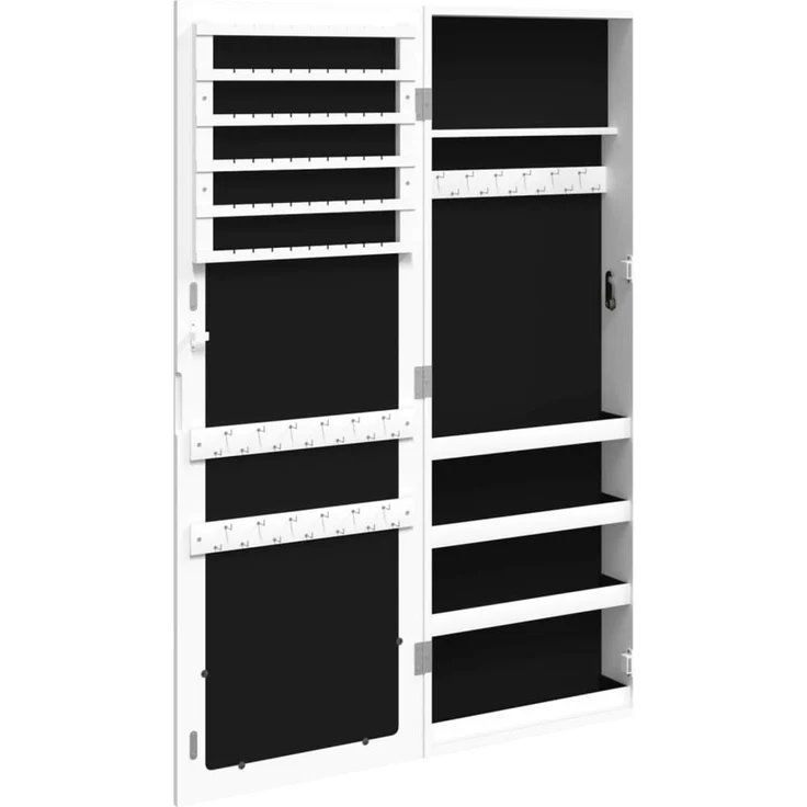 Schmuckschrank, Spiegelschrank mit Spiegel Wandmontage Weiß 37,5x10x106 cm – Bild 5