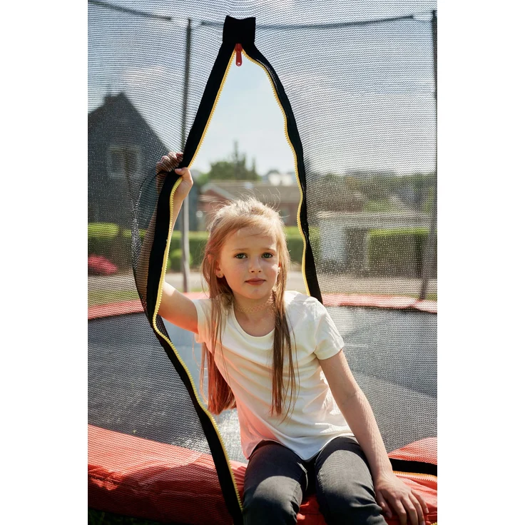 Hudora Fantastic Trampolin 400V', mit Sicherheitsnetz, für die ganze Familie, max. belastbar bis 100 kg, 400 cm Durchmesser, rot, ab 3 Jahren – Bild 15
