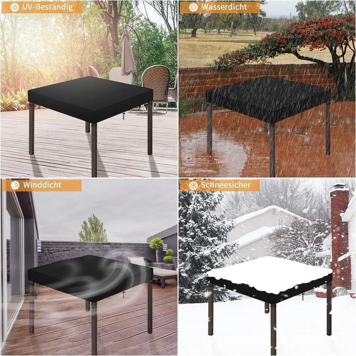 Dokon Tischplatte Abdeckung 90x90x10cm Gartenmöbel Winterfest UV Beständig – Bild 3