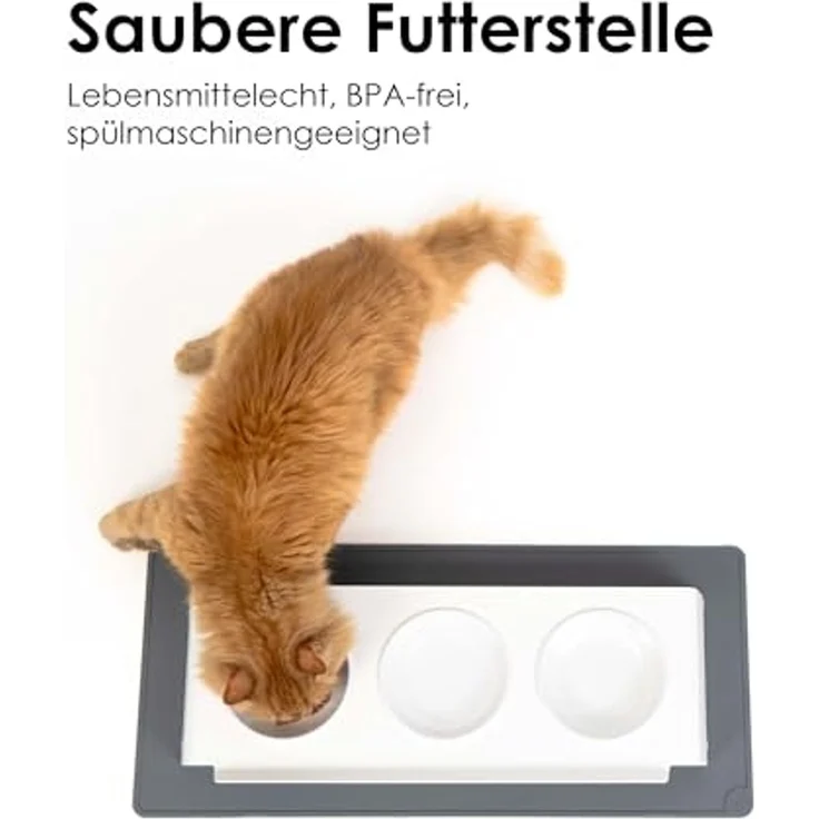 LucyBalu Napfunterlage SQUARE (50 x 29 cm), für Katzen, verschiedene Farben, lebensmittelechtes Silikon – Bild 2