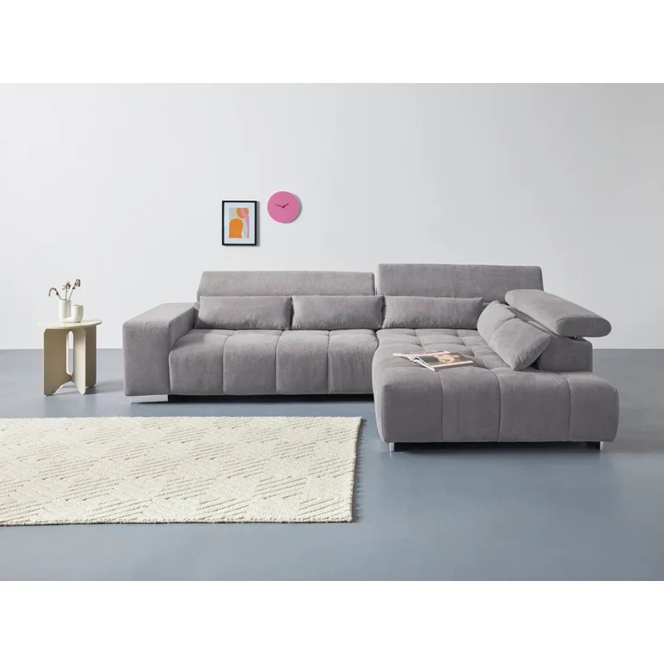 COTTA Ecksofa Orion L-Form, B: 310 cm, Kopfteilverstellung & 5 Nierenkissen