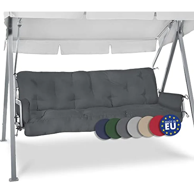 Beautissu Hollywoodschaukel Auflagenset Flair HS Graphitgrau – Bild 2