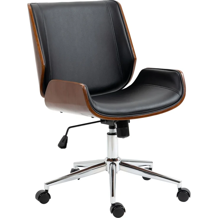 MELAYR, Schreibtischstuhl Computerstuhl, Wippfunktion, höhenverstellbar, Schwarz + Silber, 53 x 60 x 96 cm – Bild 2
