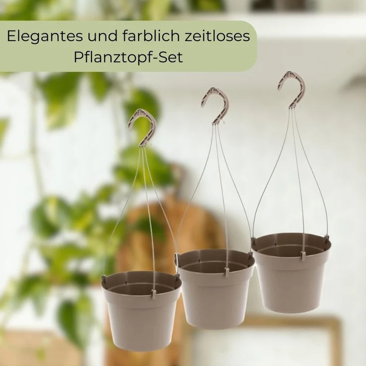 GarPet Blumentopf Blumenampel 3er Set Blumentopf Hängend Hängeampel Hängeblumentopf Set – Bild 6