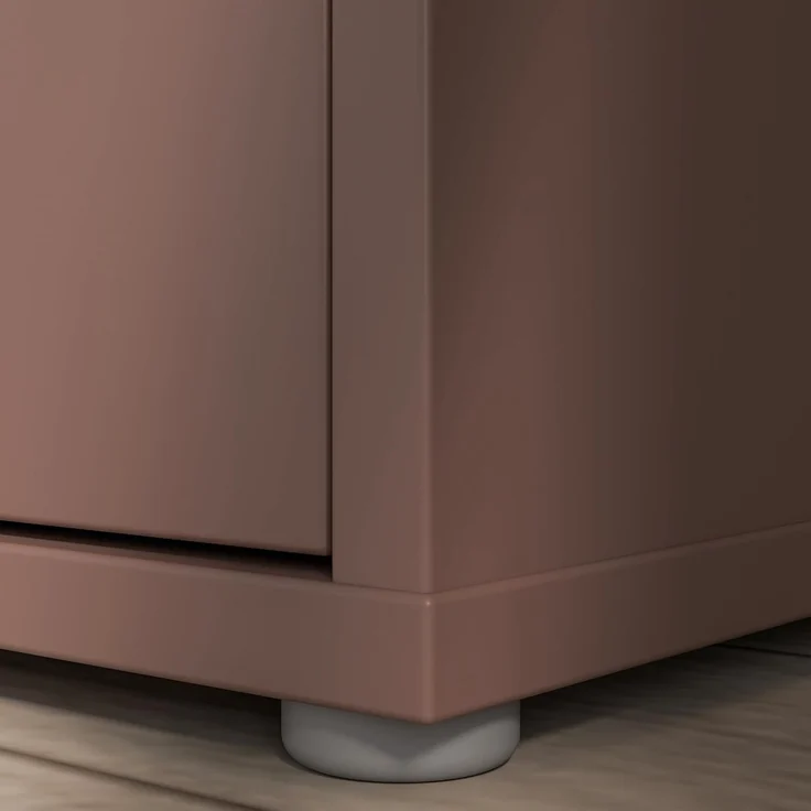 Forte ALICE SPRINGS Schuhschrank 70 80, moderner Flurschrank mit 4 Türen und 8 Einlegeböden, Holzwerkstoff, Terrakotta, 74,5 cm breit x 191,9 cm hoch x 34,9 cm tief – Bild 9