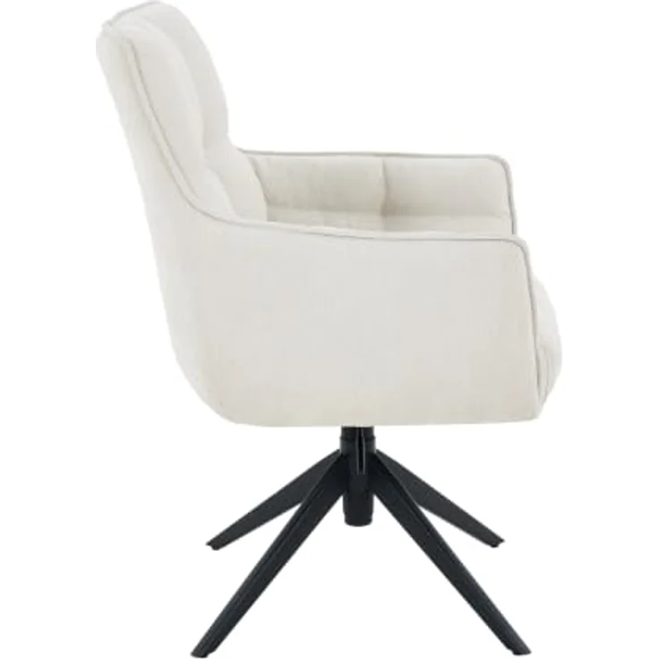 Hela Tische, Armlehnstuhl Polsterstuhl Pomba, Webstoff Beige, 360° drehbar, Sitzhöhenverstellung, Federkorb, 4-Fuß Gestell, 140kg belastbar – Bild 5