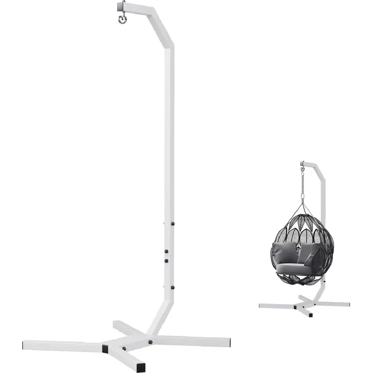 QLS Hängesessel GESTELL aus Stahl mit Haken 203 cm bis 100 kg, Stabil Outdoor pulverbeschichtet Luxus (ohne Hängesessel)