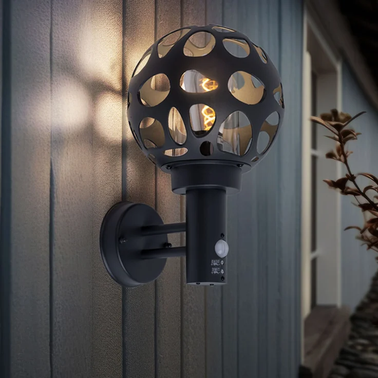 LED Wandleuchte, Edelstahl, anthrazit, Bewegungsmelder, H 31,7 cm – Bild 3