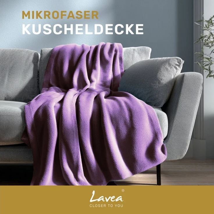 Wohndecke Kuscheldecke, Fleecedecke, Wolldecke flauschig und weich, Lavea, Sofadecke, Atmungsaktiv & Hautfreundlich, Decke – Bild 2