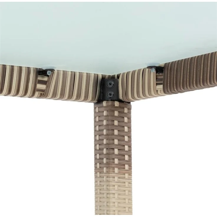 Polyrattan Sitzgruppe Gartenmöbel Set Rattan Gartenset Essgruppe Beige Braun – Bild 8