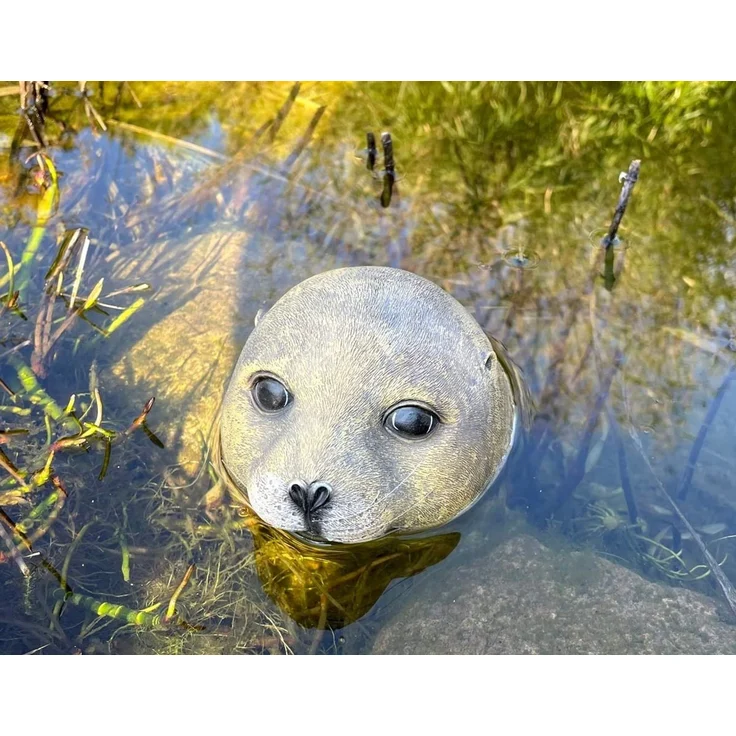 LB H&F Lilienburg Teichfigur Teichfigur Seehund Kopf Schwimmtier Dekofigur Tierfigur Gartenteich, (Schwimmfigur schwimmender Tierkopf Brunnen Schwimmdeko ROBBE Dekoration Schwimmkopf schwimmendes schwimmend Tierfigur Tier Gartendeko Pool, Gartenteich d... – Bild 3