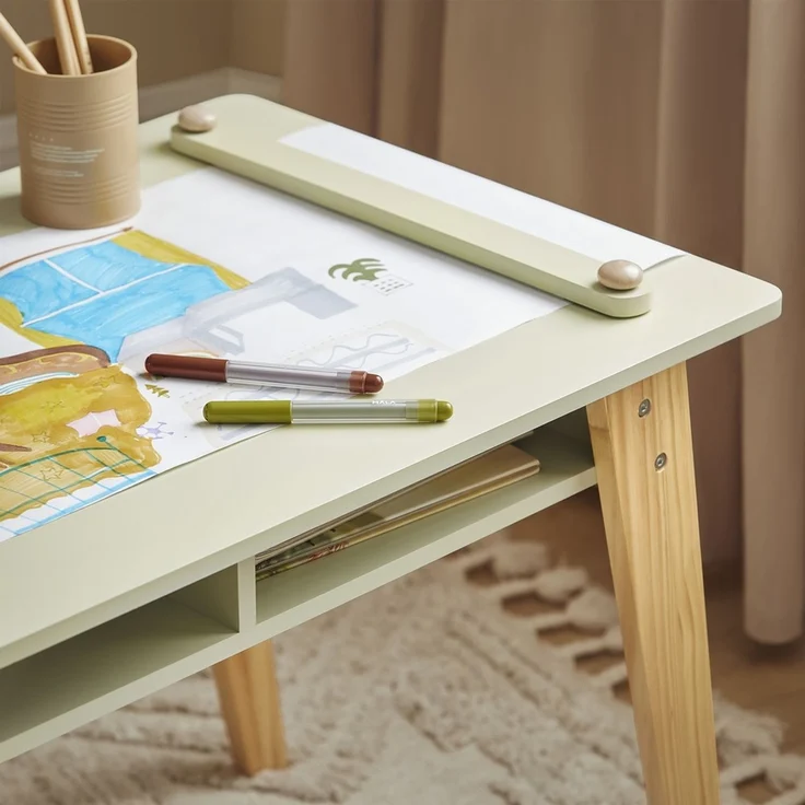 SoBuy KMB92-GR Kindertisch mit 2 Hockern, MDF, Lackiert, Grün, 80 x 50 x 48 cm – Bild 6