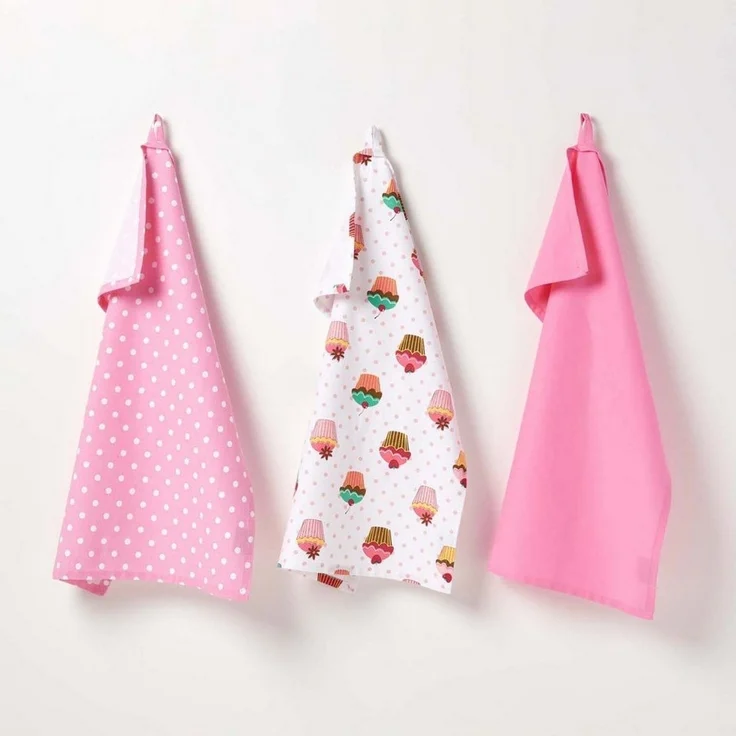 Homescapes Geschirrtuch Geschirrtuch Set 3 tlg Cupcakes – Bild 5