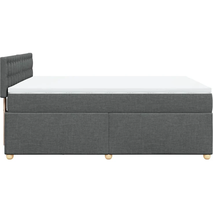 vidaXL Boxspringbett mit Matratze Dunkelgrau 140x190 cm Stoff 3288990 – Bild 7