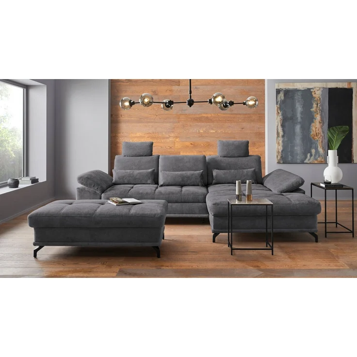 Places of Style Ecksofa Costello L-Form, mit Sitztiefenverstellung, Armteilverstellung und, 3 Nierenkissen, optional Bettfunktion und Bettkasten – Bild 5