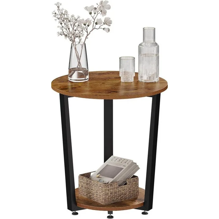 Woltu Couchtisch (1-St), Beistelltisch mit 2 Ablagen, aus Holzwerkstoff