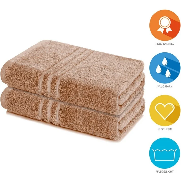 Lavea Badetuch Elena 2er Set Badetücher 100x150 cm, Duschtuch, 500 g/m² Frottier, weich & saugstark, pflegeleicht – Bild 2