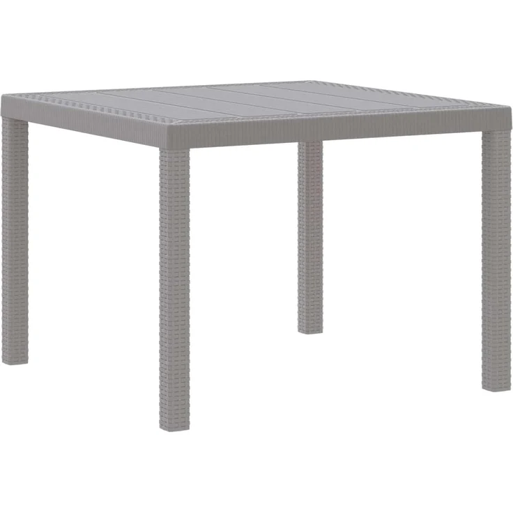 vidaXL Gartentisch Hellgrau 100 x 100 x 73 cm Poly-Rattan 871683 – Bild 1
