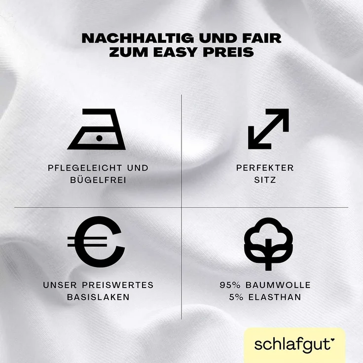 Schlafgut Spannbettlaken EASY Jersey Elasthan Topper, Jersey, Gummizug: rundum, (1 Stück), MADE IN GREEN by OEKO-TEX® – Bild 2