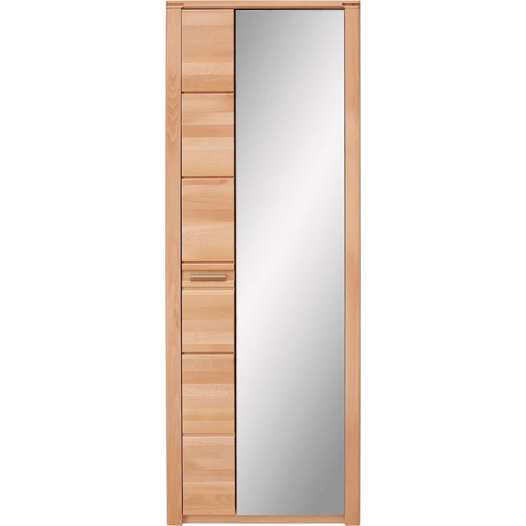 Garderobenschrank >Nature One< 2 Türen, 5 Böden, soft-close, Kernbuche teilmassiv - 74x201x40cm B/H/T – Bild 3