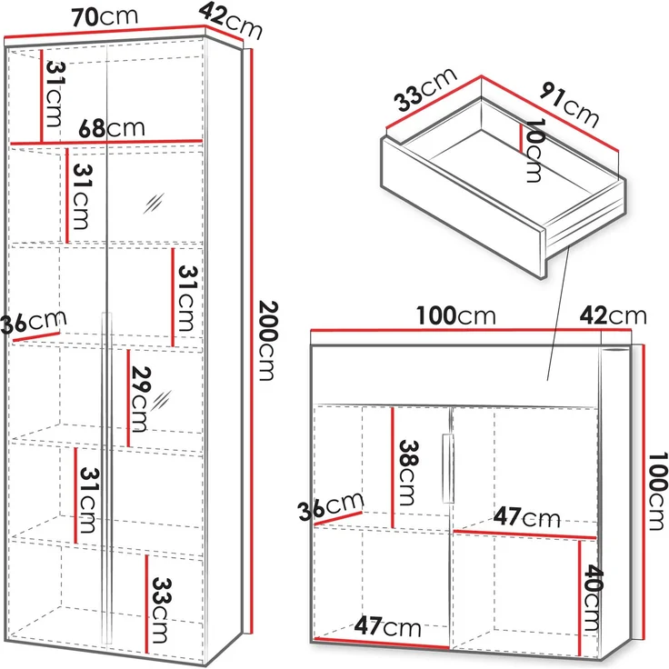 Garderoben-Set Kerkin II (Farbe: Sandfarben) – Bild 5